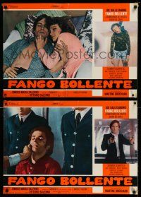 1t049 SAVAGE THREE set of 3 Italian photobustas '75 Salerno's Fango Bollente, Joe Dallesandro!