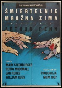 1t362 DEAD OF WINTER Polish 27x38 '88 Arthur Penn, creepy different art by Grzegorz Marszalek!