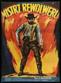 1t393 MASTER GUNFIGHTER Polish 27x37 '77 different art of Tom Laughlin by Mucha Ihnatowicz!