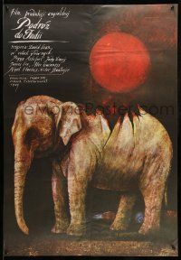 1t401 PASSAGE TO INDIA Polish 26x38 '86 David Lean, different elephant art by Wiktor Sadowski!