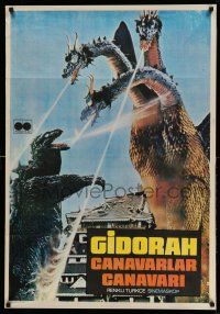 1t074 GHIDRAH THE THREE HEADED MONSTER Turkish '65 Toho, he battles Godzilla, Mothra & Rodan!
