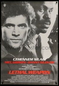 1t079 LETHAL WEAPON Turkish '87 great close image of cop partners Mel Gibson & Danny Glover!