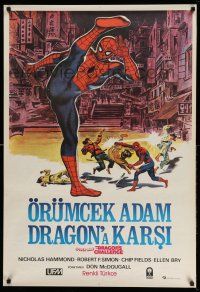 1t096 SPIDER-MAN: THE DRAGON'S CHALLENGE Turkish '80 art of Nick Hammond as Spidey by Graves!