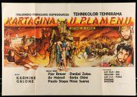 1t562 CARTHAGE IN FLAMES Yugoslavian 28x39 '60 Cartagine in Fiamme, Anne Heywood, epic art!