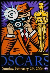 1w015 76TH ANNUAL ACADEMY AWARDS DS 1sh '04 great Burton Morris art of photographer & Oscar!