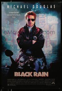 1w111 BLACK RAIN 1sh '89 Ridley Scott, Michael Douglas is an American cop in Japan!