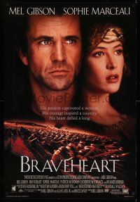 1w128 BRAVEHEART style C int'l DS 1sh '95 Mel Gibson as William Wallace & Sophie Marceau!