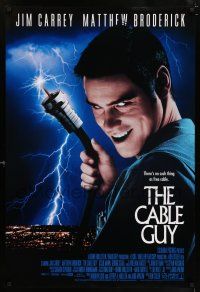 1w138 CABLE GUY DS 1sh '96 Jim Carrey, Matthew Broderick, directed by Ben Stiller!