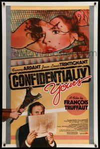 1w170 CONFIDENTIALLY YOURS 1sh '83 Francois Truffaut's Vivement Dimanche, Trintignant