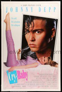 1w178 CRY-BABY 1sh '90 directed by John Waters, Johnny Depp is a doll, Amy Locane
