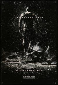 1w187 DARK KNIGHT RISES teaser DS 1sh '12 Tom Hardy as Bane, cool image of broken mask in the rain!
