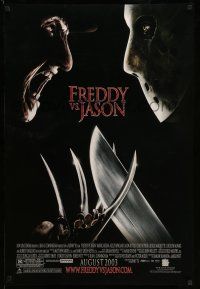 1w274 FREDDY VS JASON advance DS 1sh '03 cool image of horror icons, the ultimate battle!