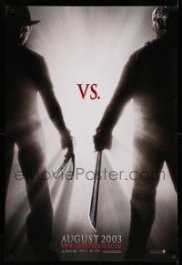 1w275 FREDDY VS JASON teaser DS 1sh '03 cool image of horror icons, the ultimate battle!
