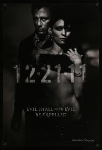 1w299 GIRL WITH THE DRAGON TATTOO teaser DS 1sh '11 Daniel Craig, sexy Rooney Mara in title role!