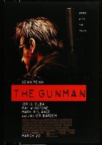 1w321 GUNMAN advance DS 1sh '15 cool image of Sean Penn in the title role as Gunman/Terrier!