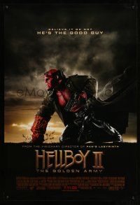 1w338 HELLBOY II: THE GOLDEN ARMY advance DS 1sh '08 Ron Perlman is the good guy!