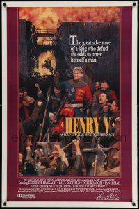 1w341 HENRY V 1sh '89 great image of star & director Kenneth Branagh!