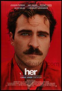 1w342 HER advance DS 1sh '13 image of depressed Joaquin Phoenix in Spike Jonze love story!