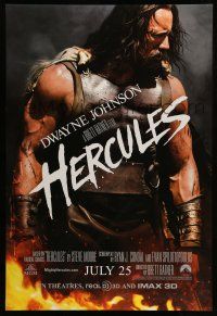 1w343 HERCULES advance DS 1sh '14 cool image of Dwayne Johnson in the title role!