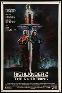 1w347 HIGHLANDER 2 1sh '91 great artwork of immortals Christopher Lambert & Sean Connery!