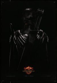 1w375 HUNGER GAMES: MOCKINGJAY - PART 1 teaser DS 1sh '14 Katniss w/ her back turned w/bow & quiver