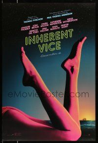 1w398 INHERENT VICE teaser DS 1sh '14 Joaquin Phoenix, Brolin, Wilson, sexy image of legs on beach