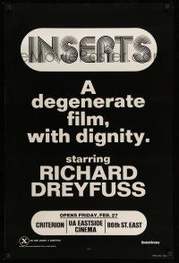 1w399 INSERTS style B teaser 1sh '76 x-rated Richard Dreyfuss, a degenerate film with dignity!