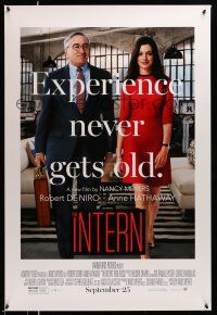 1w401 INTERN advance DS 1sh '15 great image of sexy Anne Hathaway and Robert De Niro!