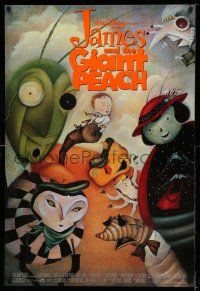 1w421 JAMES & THE GIANT PEACH 1sh '96 Walt Disney stop-motion fantasy cartoon, cool artwork!