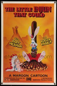 1w478 LITTLE INJUN THAT COULD Kilian 1sh '88 Roger Rabbit & Baby Herman, Native American art!