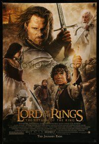 1w491 LORD OF THE RINGS: THE RETURN OF THE KING advance DS 1sh '03 Jackson, cast montage!