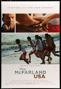 1w522 MCFARLAND USA advance DS 1sh '15 Walt Disney, Kevin Costner, Maria Bello, beach running!
