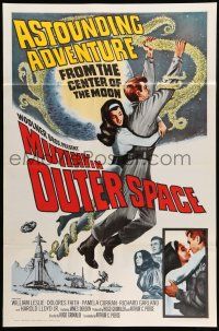 1w550 MUTINY IN OUTER SPACE 1sh '64 wacky sci-fi, astounding adventure from the moon's center!
