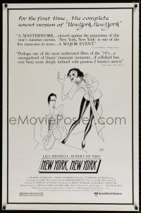1w562 NEW YORK NEW YORK 1sh R80s Al Hirschfeld art of Robert De Niro & Liza Minnelli!
