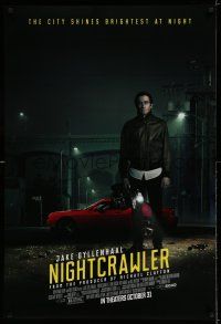 1w567 NIGHTCRAWLER advance DS 1sh '14 cool image of Jake Gyllenhaal with camera and sports car!