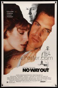 1w569 NO WAY OUT 1sh '87 close up of Kevin Costner & Sean Young, Gene Hackman!