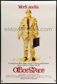 1w576 OFFICE SPACE style A advance DS 1sh '99 Mike Judge directed, Stephen Root covered in post-its!