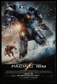 1w584 PACIFIC RIM July advance DS 1sh '13 Guillermo del Toro directed sci-fi, CGI image, Hunnam!