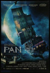 1w587 PAN July advance DS 1sh '15 Hugh Jackman, Levi Miller, flying Jolly Roger!