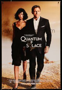 1w633 QUANTUM OF SOLACE advance DS 1sh '08 Daniel Craig as James Bond, sexy Olga Kurylenko!
