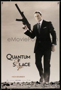 1w635 QUANTUM OF SOLACE teaser 1sh '08 Daniel Craig as Bond with silenced H&K UMP submachine gun