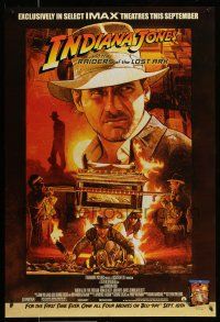 1w640 RAIDERS OF THE LOST ARK IMAX DS 1sh R12 great art of adventurer Harrison Ford by Raats!