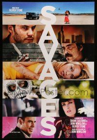 1w679 SAVAGES teaser DS 1sh '12 cool portraits of top cast, drug thriller directed by Oliver Stone!