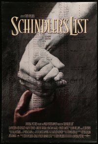 1w683 SCHINDLER'S LIST int'l DS 1sh '93 Steven Spielberg World War II classic, Best Picture!