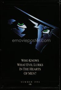 1w696 SHADOW teaser DS 1sh '94 Alec Baldwin knows what evil lurks in the hearts of men!