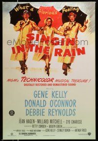 1w713 SINGIN' IN THE RAIN DS 1sh R00 Gene Kelly, Donald O'Connor, Debbie Reynolds, classic musical!