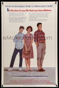 1w714 SIXTEEN CANDLES 1sh '84 Molly Ringwald, Anthony Michael Hall, directed by John Hughes!