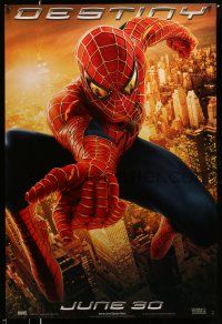 1w723 SPIDER-MAN 2 teaser 1sh '04 great image of Tobey Maguire in the title role, Destiny!