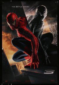 1w724 SPIDER-MAN 3 teaser DS 1sh '07 Sam Raimi, the battle within, Maguire in red/black suits!