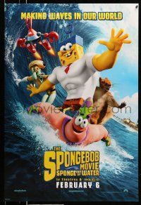 1w725 SPONGEBOB MOVIE: SPONGE OUT OF WATER teaser DS 1sh '15 wacky image surfing with cast!